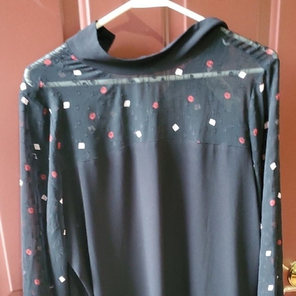 Kasper Black Tunic with Red and White Accents Nwt - Picture 10 of 10